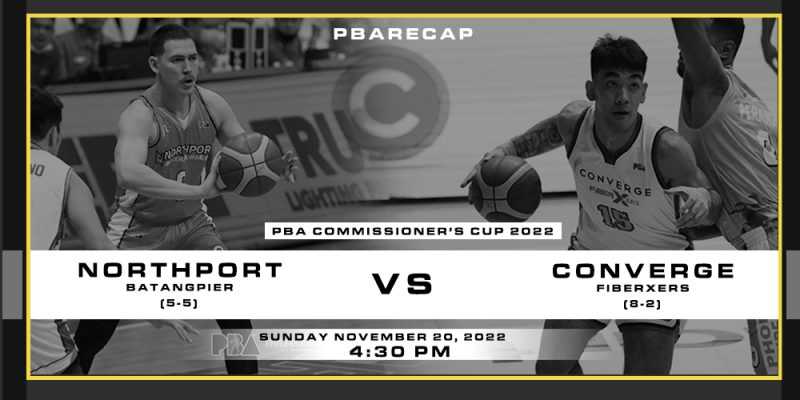 NorthPort Vs Converge Commissioners Cup 2022 Sunday November 20